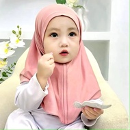 Newborn Baby Hijab 0-1 Years - Premium Jersey Instant Children's Hijab Tudung Sarung Budak Tudung Bu
