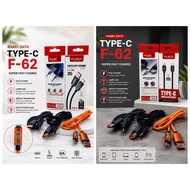 Super Fast Data Cable FLECO F-62 100W 6A LED USB To MICRO Type-C Fast Charging Cable F62