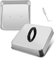 Small 6in Cheese Melting Dome, HaSteeL Stainless Steel Square Basting Steaming Cover Lid, Griddle Ac