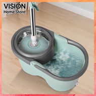 VISION Spin Mop Household Mop Auto Spin Mop Lantai Microfiber Cleaning Mop Set