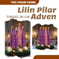 LILIN ADVEN CANDLE 30 CM ALTAR CANDLE SET/ CATHOLIC ADVEN CANDLE/ ADVEN TIME CANDLE/