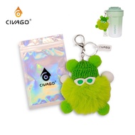CIVAGO Downy-ball thermos cup pendant cute keychain gift doublebag