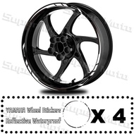 For YAMAHA XSR155 MT125 Exciter150 FZ25 YZF R3 R6 FZ6 FZ8 MT03 mt07 mtT09 Reflective Wheel Sticker H
