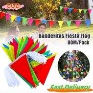 80 Meter Fiesta Flag Multicolor Bunting Triangle Flags Birthday Party Grand Opening Decorations