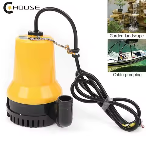 DC 12V/24V Electric Pump 4500L/H 5m Water Circulation Submersible Pump Irrigation Fountain Marine Bi