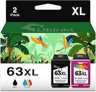 Ubinki 63XL Ink Cartridge Black Color Combo Pack for HP 63 XL 63xl Ink for OfficeJet 3830 4650 4655 5200 5255 5258 Envy 4520 4512 4516 DeskJet 1112 1110 3630 3632 3634 2130 2132 Printer | HP63 HP63xl