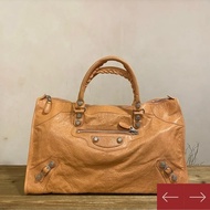 Balenciaga 橙色機車包 拖特包