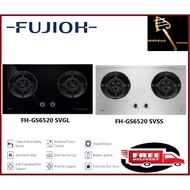 Fujioh-FH-GS6520-SVGL/SVSS-Glass And Stainless steel -2 Burner Cooker-Hob - free express delivery