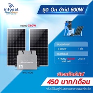 Infosat ชุดOn-Grid Micro Inverter WVC-600W พร้อมแผงโซลาร์เซลล์ Mono-340W