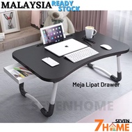 7️⃣SEVENHOME 7️⃣ DRAWER Foldable Table Anti-slip Bed Laptop Table Notebook Table Portable Computer D