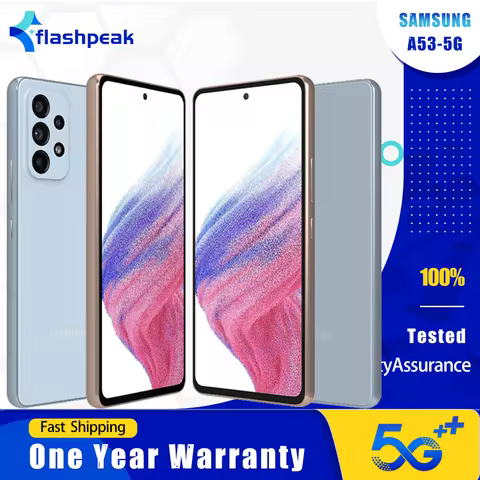 Original Samsung Galaxy A53 A536U A536B/DS 5G Mobile Phone NFC 6GB+128GB 6.5" 64MP+32MP Exynos 1280 