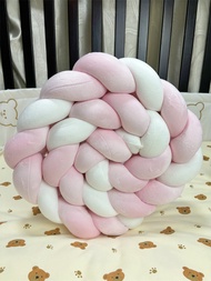 1M/2M/3M/4M Baby Bed Bumper Infant Cradle Cot Protector Knot Braid Bumper Plush Pillow Cushion Crib