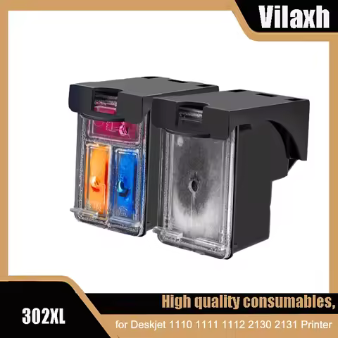 Vliaxh 302XL Ink Cartridges Replacement for HP 302 For HP302 XL Ink Cartridge for Deskjet 1110 1111 