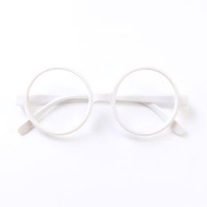 兒童無鏡片眼鏡框框架配飾(白色 圓框-白色)