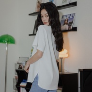CC.DAILY-U Neck Loose Slit Slimmer Look T (Three Colors) -Female [J2CO044] T Shirt Woman