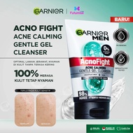 GARNIER MEN Facial Wash Acno Fight Acne Calming Gentle Low PH Gel Cleanser 100ml