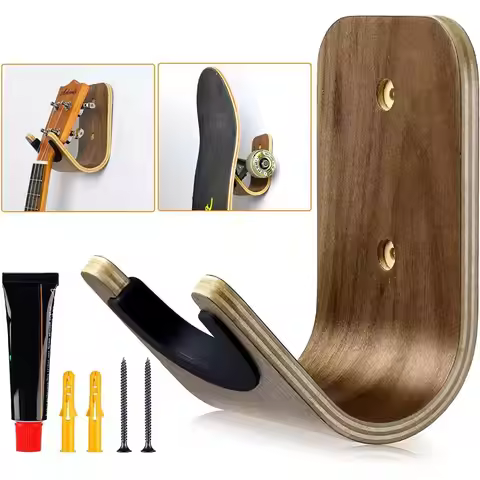 Unique Design Wooden Bracket Guitar Hanger Wall Mount Bass Storage Ukulele Hook