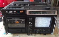 早期SONY彩色電視調幅/調頻收音機盒式錄音機