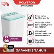 mesin cuci 2 tabung 10 kg polytron pwm 1076