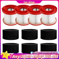 JR-4pcs 49-90-1900 Filters and 6pcs 49-90-2015 Sponge Filters for  Wet Dry Cordless  2 Gallon 0880-2