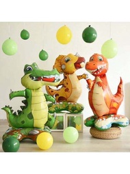 3入組/包小底座侏羅紀恐龍副膜氣球,適用於侏羅紀恐龍主題派對、生日派對、嬰兒淋浴、週年紀念、派對裝飾、創意裝飾
