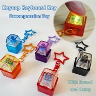 Clicky Keyboard Fidget Keycap Keyboard Key Pendant with Sound and Lamp Decompression Toy
