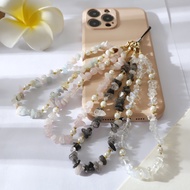 Mobile Phone Lanyard Mobile Phone Chain Mobile Phone Decoration Creative Unique Beaded Natural Crystal Gravel Mobile Phone Lanyard