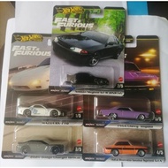 Hotwheels Premium Fast & Furious Mazda RX-7 FD, Nissan Skyline,  Charger Hellcat, Alfa Romeo Giulia,