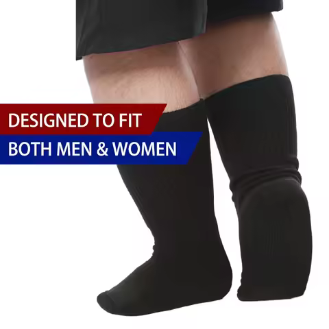 Unisex Anti-Slip Oversized Extra Wide Diabetic Socks Bariatric Gripper Socks with Good Elasticity fo