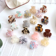 Korea Style Minimalist Claw Super Mini Marble Textured Acetate Mermaid 3.5cm Hair Clip Barrette klik