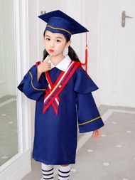 Childrens Gown of Doctor Degree Kindergarten Student Clothes Photo Clothes Graduation Robe Doctorial