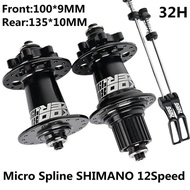 MS KOOZER XM490 PRO 135x10 142x12MM MS 12 speeds MTB Disc Brake hub 32holes 4 Bearing Micro Spline f