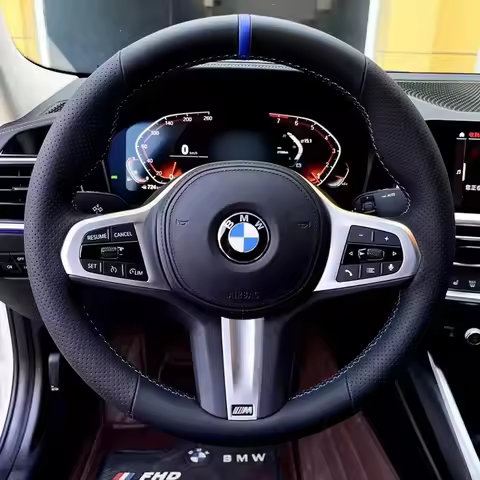 DIY Hand Sewing Car Steering Wheel Cover For BMW X1 X2 X3 X4 F06 F10 F15 F16 F20 F21 F25 F26 F30 F32