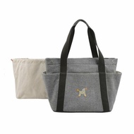 Hermes AnimauxNattes單肩包帆布銀扣灰色米白色 9.8新