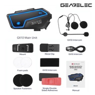 GEARELEC GX10 Motorcycle Intercom Helmet Bluetooth Headset 10 Riders 2km MOTO Communicator Interphon