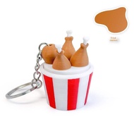 Creative Fried Chicken Frie Key Chain Keyboard Keycap Fidget Clicker Stress Relief Button Mini Porta