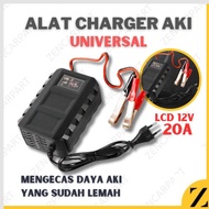 Alat Cas Aki Charger Accu Motor Mobil Otomatis Indikator LCD 20A 12V