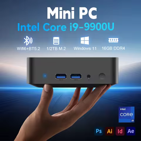 MINI PC Windows 11 Intel Core i9 9900U 16GB RAM 1TB SSD WIFI 6 BT5.2 4K HD Mini Gaming office study 