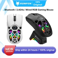 XUNFOX H16 3-Mode RGB Gaming Mouse | Bluetooth / 2.4G / Wired | 1K Polling Rate+Charging dock
