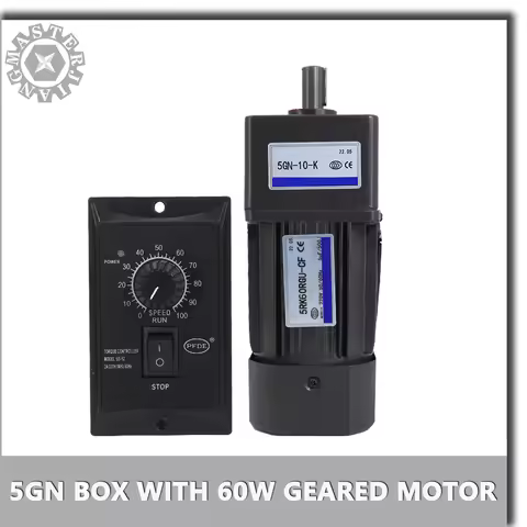 5RK60GN-CF 6.9-450RPM 220V 60W AC Reversible Gear Variable Speed Motor with 5GN Reduction Box 1:3-1: