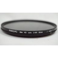Rise Slim ND Vario 82m Variable Adjustable Filter ND2 - ND400 82 mm
