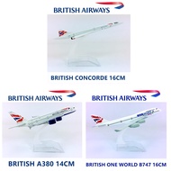 🍀🅔&🅔🍀British A380 One World Concorde Airways Cargo Passenger Aeroplane Diecast Model