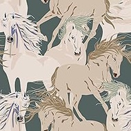 CRE8TIVE Horse Wallpaper Adhesive Film Furniture Teal Film for Furniture 30.5 x 300 cm Self-Adhesive
