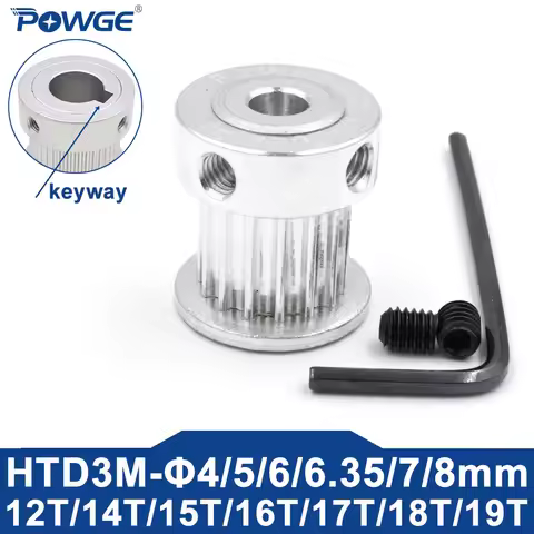 POWGE 12 14 15 16 17 18 19 teeth HTD 3M Timing Pulley Bore 3-12mm for HTD3M belt width 6/10/15mm 12T