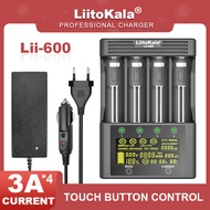 LiitoKala Lii-600 LCD แบตเตอรี่ลิเธียม3.7V และ NiMH 1.2V เหมาะสำหรับ18650 26650 21700 26700 16340 18350 AA AAA