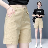 Five-point Pants Women Loose Straight High Waist Cotton Linen 5-point Middle Pants 2022 Pants Summer