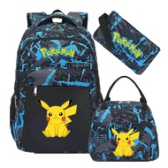 Set Ransel Fesyen Beg Sekolah Pelajar Pokemon Pikachu Beg Sekolah Perempuan Lelaki Beg Sekolah Kanak