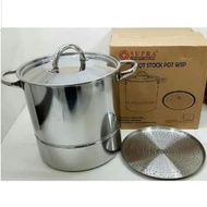 Supra Stainless Stockpot Pot Direct Steamed Steamer 30Qt