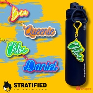 Personalized 3-Layer 3D Printed Keychain | Bag Tag Gift Souvenir Sunnies Flask Aquaflask Tumbler