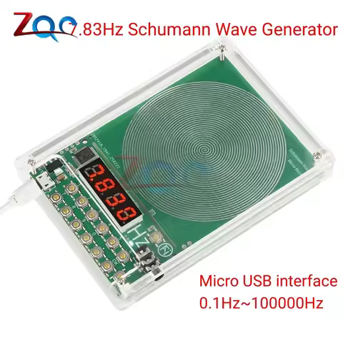 7.83Hz Schumann Wave Generator 0.01Hz~100000Hz Pure Sine FM Signal Generator Audio Resonator Sine Pu